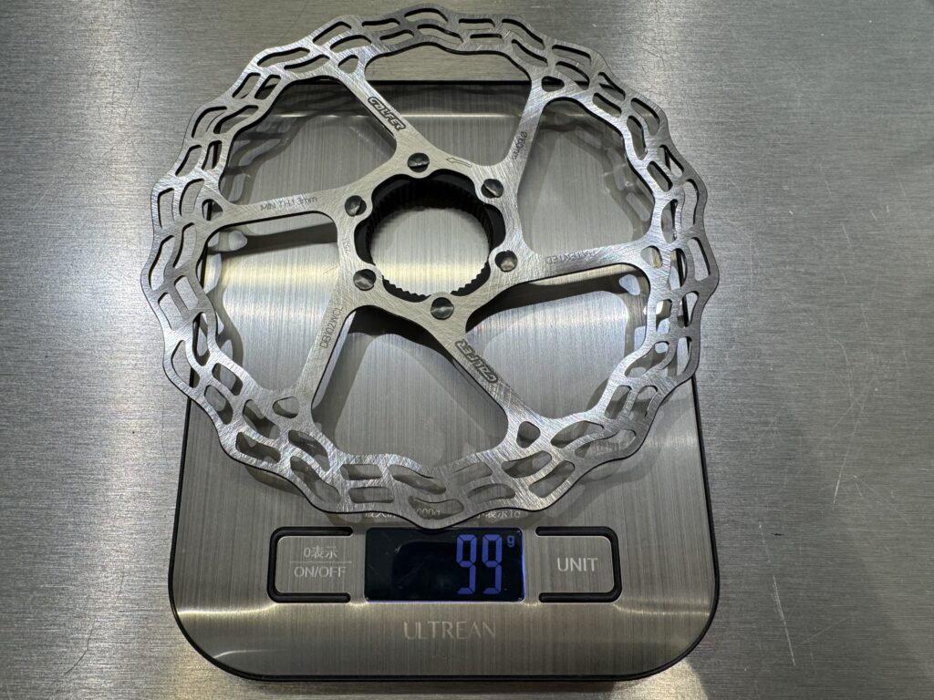 GALFER160mmの実測値は99g