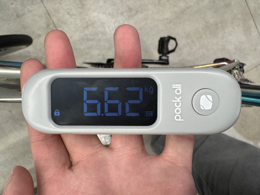 軽量化第2弾実施後のバイク重量は6.62kg