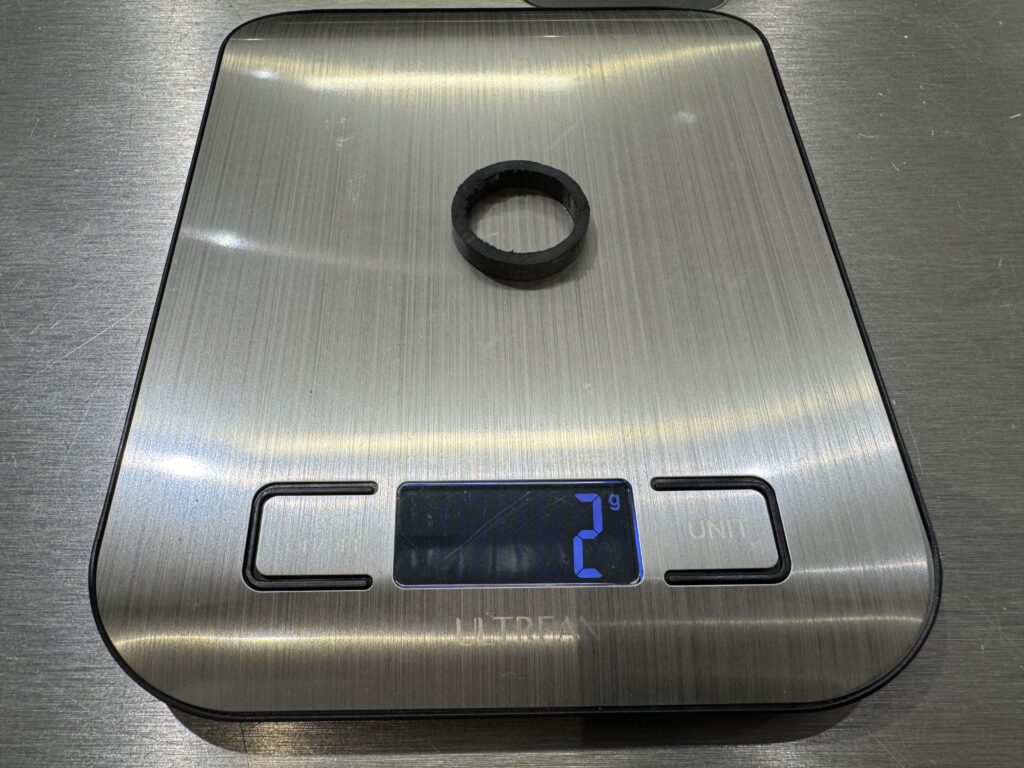 コラムカット10mmで‐2g。どんどん短くなっていく。